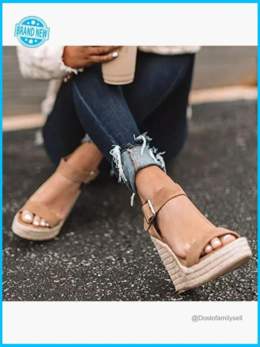 Platform Wedge Sandals Ankle Strap Espadrilles Summer Casual Walking Shoes